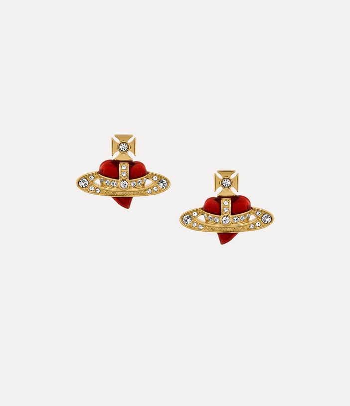 Vivienne Westwood NEW DIAMANTE HEART EARRINGS